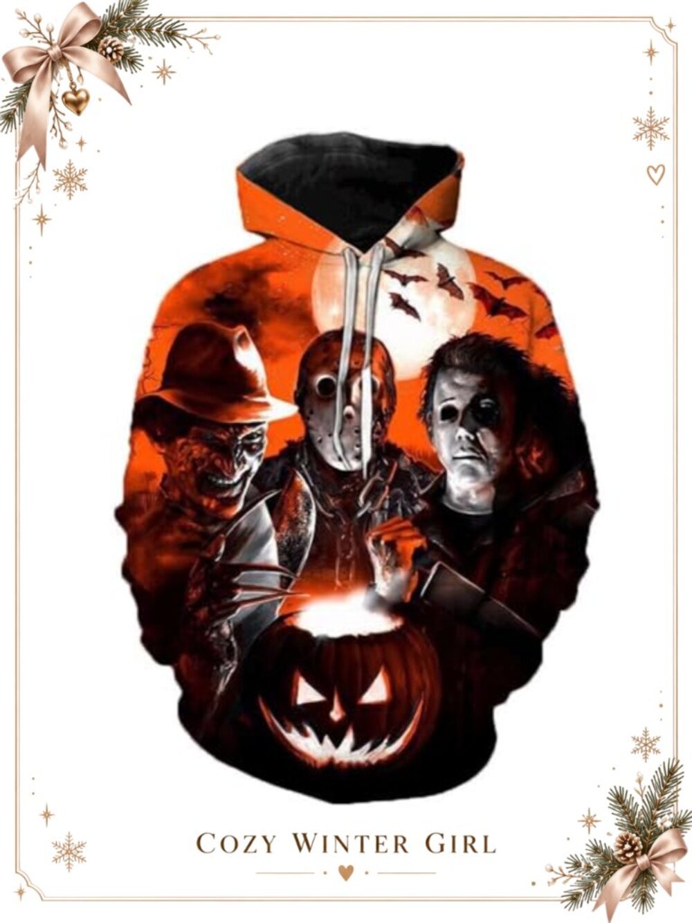 Horror Movie Cosplay Hoodie Scary Costume Novelty Sweatshirt Pullover